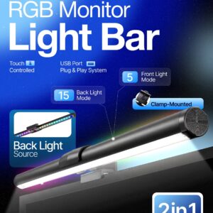 RGB Monitor Light Bar, E-Reading LED Task Lamp with RGB Backlit