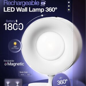 Rechargeable LED Wall Lamp 360° Rotatable Magnetic